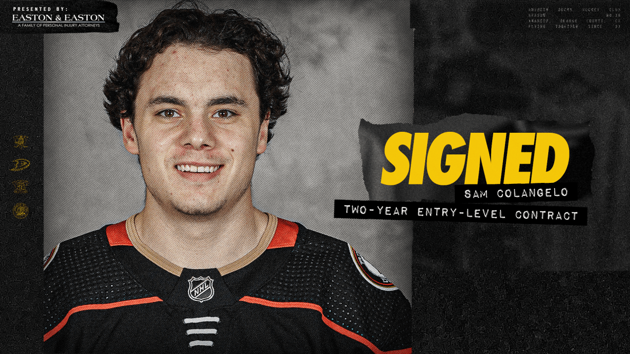 Anaheim Ducks Sign Colangelo to Entry-Level Contract for Two Years